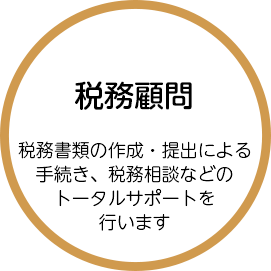 税務顧問 税務書類の作成・提出による手続き、税務相談などのトータルサポートを行います